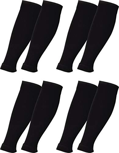 RS. Harmony Stützstulpe ohne Fuß mit Kompression für lange Flug-reisen und Auto-fahrten sowie für's Büro, Stulpen gegen Thrombose und geschwollene Beine, 4 Paar, schwarz, S/M