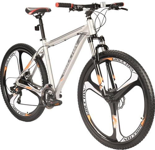 EUROBIKE Mountain Bike，29 Men Mountain Bike, Lightweight Aluminum Frame,Front Suspension Daul Disc Brakes 21 Speed 29 inches Bicycles for Mens Bikes (Silvery)