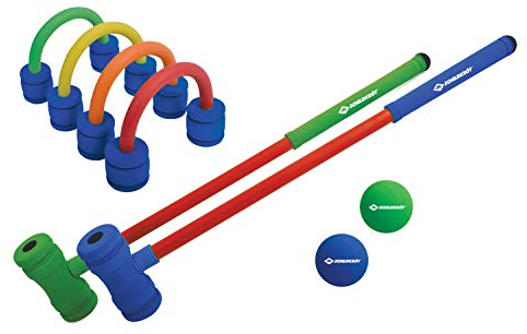 Schildkröt Soft Croquet Set, komplettes Krocket Set mit 2 Schlägern, 4 freistehenden Toren und 2 Bällen, aus weichem Schaumstoff, Indoor- und Outdoor Crocket für 2 Spieler, 970305