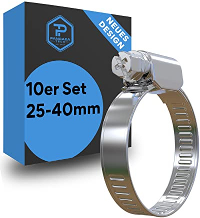 Pangaea Tech Edelstahl Schlauchschellen 25-40 mm 10 Stück - Profi Qualität nach DIN 3017 (W2) für Pool, Teich und Garten