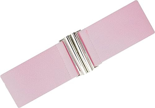 Ro Rox Damen Breiter Elastischer Taillengürtel im Retro Vintage Stil – Stretchgürtel für Kleider, 50er Jahre – Moderne Schnalle, Mehrere Farben - Baby Pink (S)