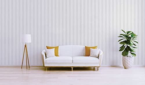 TADESSI Tapete Streifen Darian M1-No.3654 | Papiertapete | Weiß | Streifentapete | Klassisch