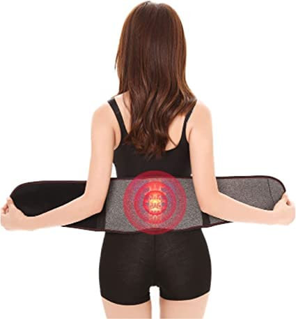 Self Heating Waist Warmer Thermal Therapy Lumbar Lower Back Support Brace Kidney Stomach Warmer Adjustable Slim Waist Trimmer Wrap Belt Band Warming Waist Kidney Pain Relief Recovery Abdominal Binder