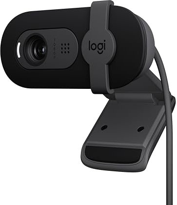 Logitech Brio 101 - Cámara Web Full HD 1080p Hecha para reuniones y Trabajos para transmisión, Equilibrio de luz automático, micrófono Integrado, Obturador de privacidad, USB-A, para Microsoft Teams,