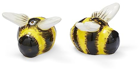 Cooksmart British Designed Salt and Pepper Sets | Salt and Pepper Pots to Suit All Kitchens | Salt and Pepper Shaker for Everday Use - Bumble Bees