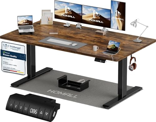 Homall 160x80 CM scrivania regolabile in altezza, scrivania da ufficio con quattro sezioni, scrivania per computer con funzione di memoria.