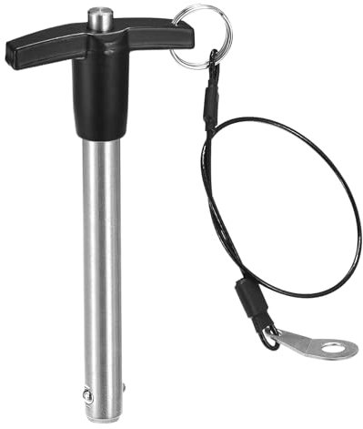 QUARKZMAN Spille di Bloccaggio a Maniglia T, Diametro Perno 15/32, Lunghezza Utilizzo 3-35/64 Perno Rilascio Rapido in Acciaio Inossidabile con Cavo Sicurezza (12mm-90mm)