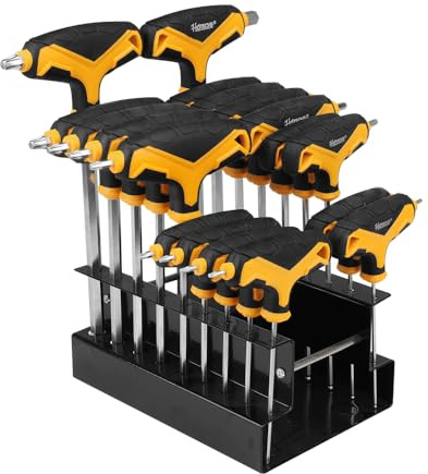 Hoteche - 18-teiliges T-Griff Innensechskantschlüssel Set (trox) inklusive Aufbewahrungsbox - Innensechskant Satz mit Griff