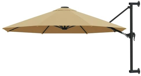 AUUIJKJF Home Items,Wand-Sonnenschirm mit Metallstange, 300 cm, Taupe, Anzugmöbel, taupe