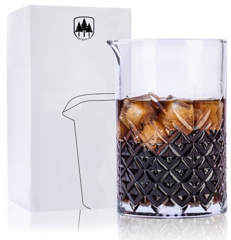 Bicchiere da cocktail Raisaplin Martini da 700 ml, con fondo spesso in vetro soffiato a mano, perfetto per mescolare Manhattan Negroni vecchio stile
