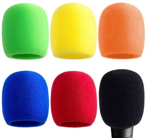 UEAVOID 6 Stück Mikrofon Windschutz Mikrofonabdeckung Universelle Schaumstoff Wiederverwendbar Hand-waschbar für KTV Bühnenperformance Familienfeier (Bunt)