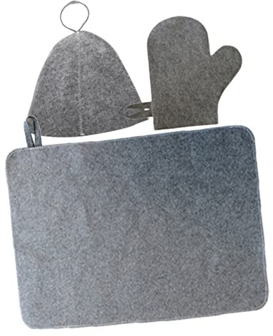 Milisten 1set Sauna Feltro Cappello Guanti e Cuscino Per Bagno Sauna Accessori Leggeri e Confortevoli Per Uso Domestico e Viaggi