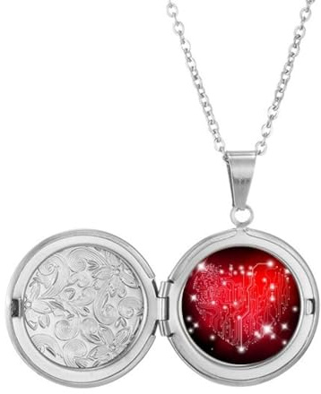 Collar con medallón en forma de corazón negro y rojo para San Valentín, joyería para regalo de cumpleaños