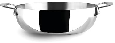IBILI - Sartén Honda Con Asas Triply Natural 28, Acero inoxidable, Apto para induccion, sin antiadherente
