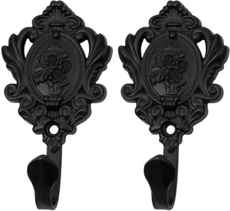 Gardinkrok i klassisk retrostil aluminium for gardintillbehör - guld(Black)