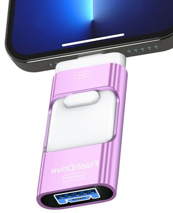 ZARMST Clé USB 16 Go Mémoire Externe 4 en 1, Transfert Photos pour iOS, PC, Android, Violet