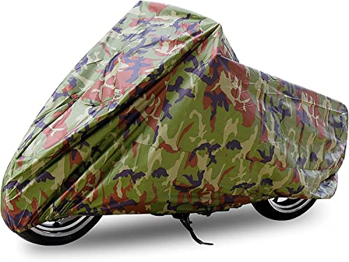 ANFTOP Wasserdicht Motorrad Abdeckung Camouflage Farbe UV Regen Schutz Staubdicht Breathable Scooter Motorrad Abdeckungen Mit Tragetasche Outdoor Cover Abdeckplane L