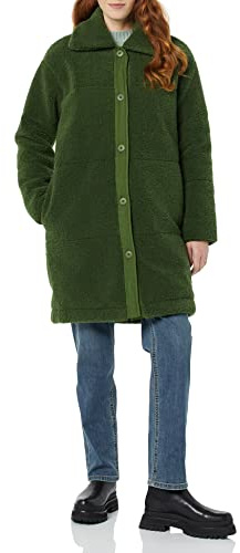 Amazon Essentials Women's Oversized Teddy Sherpa Coat, Olive, X-Small