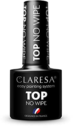 Claresa Top No Wipe Überlack innovativ UV LED Top Coat für Hybrid Nagellack Glänzendes Finish, Schützt, Transparent, 5ml