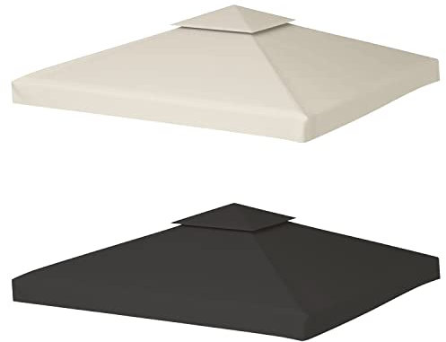 Tubiaz Techo de repuesto para pabellón de 3 x 3 m, techo doble para jardín, lona de repuesto, resistente al agua