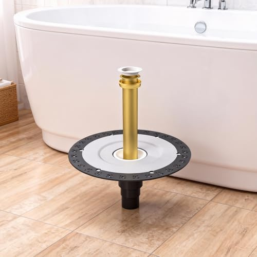 Freestanding Tub Drain Rough-in Kit with 12 Base, Island Tub Drain - Upgrade Your Bath with Easy Installation of Free Standing Bathtub Drains, CUPC Certified Includes Brass and ABS Pipe