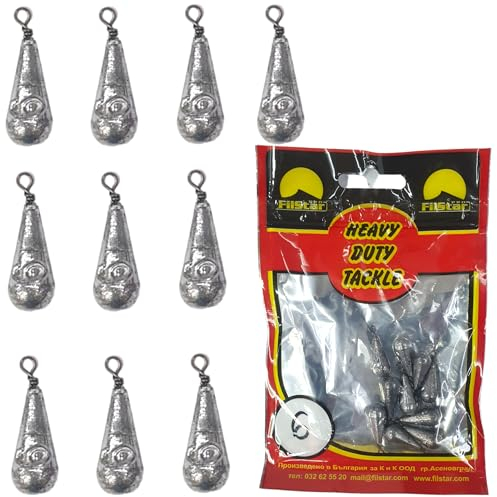 PRO FILSTAR päronbly-set 10 x 6 g – blyfiske med virvlar – fiskeblyset – grundfiske – blyvikt – fiskebly – fiskviktar – blyvikter – droppbly – karpbly