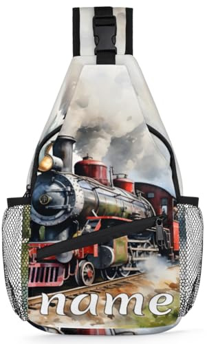 Obtravar Antique Northern Express Train Custom Sling Backpack Personalized Crossbody Bags for Women Men Chest Bag for Travel Hiking Sports