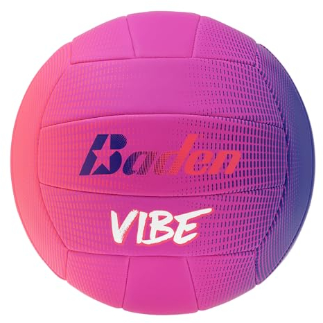 Baden Vibe Volleyball-Ball, Beachvolleyball für Kinder, Jugendliche und Erwachsene, langlebig und sanftes Ballgefühl, ideal für Freibad, Strand, Pool und Freizeit, Violett, 5