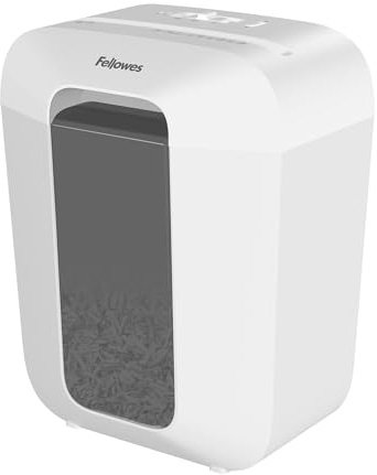 Fellowes Paper Shredder for Home Office Use - 9 Sheet Cross Cut Shredders Home Use - Shredder with 17L Bin & Safety Lock - Powershred LX50 - Shreds 31 Sheets in One Minute - High Security P4 - White