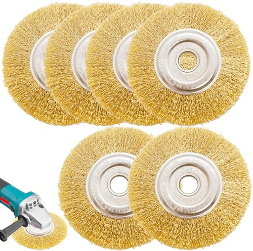 Juego de 6 cepillos para juntas, compatible con Gloria Multibrush y otros cepillos de alambre, cepillo de latón para limpieza de juntas, 11,5 cm de ancho, cepillos de alambre de repuesto para eliminar