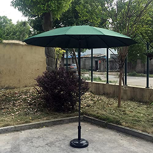 WOTZOV Ombrellone da Giardino Rotondo da 2,17 m, palo per ombrellone in Ferro, Altezza Regolabile, ombrellone da Giardino/Antipioggia/Parasole, per Padiglione/Balcone/Terra，Verde Scuro