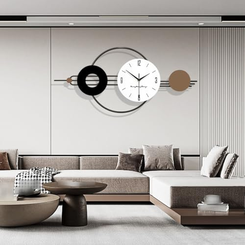 GSWBO Grande Horloge Murale Design Moderne, élégante Horloge Murale Silencieuse, Créativité Pendule Murale Décorative, XXL Horloge Murale pour Salon Chambre Bureau Cuisine Etude (L-100X45CM)