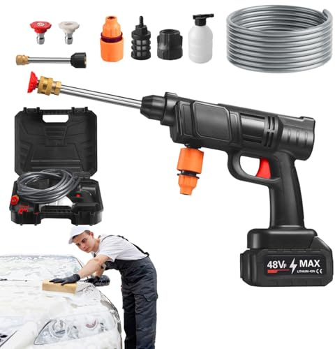 Lave-pression Sans Fil | Portable électrique avec | Machine De Nettoyage Portable Avec Tuyau Pour Lavage Voiture Plancher Clôtures Maison