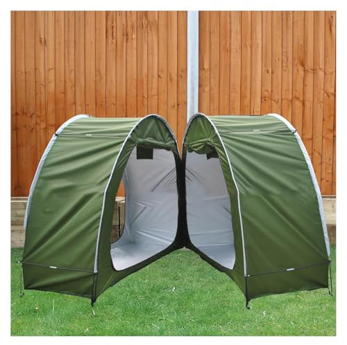 2 PCS Box Biciclette Può Essere Giuntato Garage Moto per Esterno con Tessuto Oxford 210D PU4000 Impermeabile Capanno Attrezzi Da Giardino Tettoia per Esterno,Green