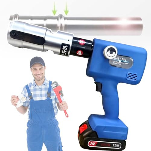 OZBME Utensile per crimpatura Tubi Ricaricabile, con Interruttore di Rotazione dell'olio, pressatrice idraulica elettrica per collegamenti di Tubi, DN25 (DN25)