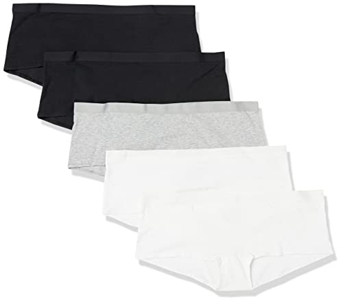 Amazon Essentials Women's Cotton Boyshort Knickers (Available in Plus Size), Pack of 5