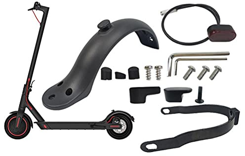 Accesorios para patinete eléctrico, guardabarros para patinete eléctrico, guardabarros trasero compatible con patinetes Xiaomi M365 1S Essential Pro y Pro2, con soporte y fundas protectoras