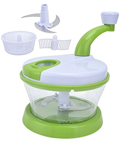 RANNYY Vegetable Cutter, Manual Meat Mincer Salad Spinner Lettuce Dryer Vegetable Chopper Crusher for Kitchen, White