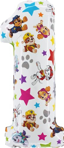 Toyland® 26 Zoll Paw Patrol Zahlen-Folienballon – Kinder-Partyballons – Nummer 1–6 erhältlich (ZAHL 1)
