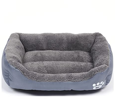 Cicilin Cama para perro y gato de raza pequeña, cojín de dormir para perro, cesta suave y lavable, sofá para gatos, color gris, talla S