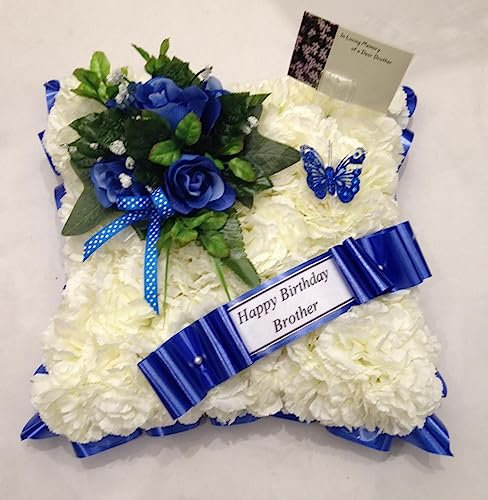 Silky Bouquets Artificial Silk Funeral Flower Cushion Memorial Tribute Wreath Arrangement Mum