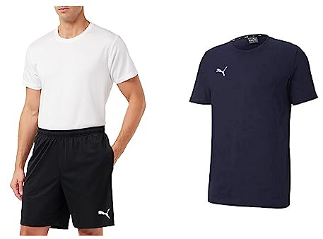PUMA Herren Teamrise Training Shorts, Puma Black-puma White, L EU & Herren T-Shirt, Puma Black, L