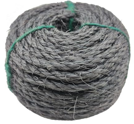 Corde en sisal pour Chat Cactus griffoir 6 mm * 50 m, Corde de Chat pour Arbre à Chat Cactus Bricolage & réparer Le grattoir à Chat, Gris
