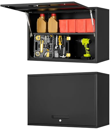 Sightlife Werkstattschrank Hängeschrank Werkzeug-Wandschrank Werkzeugschrank Metall Lochwand Werkzeugwand Stahlschrank Wandregal abschließbar 55x 80 x 40cm(HxB xT)