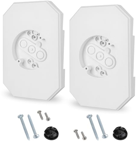 Axigundaone 2 Pcs Vinyl Siding Mounting Block, 8141DBL Light Siding Mounting Kit, Outdoor Mounting Plate for 4 inch and 1/2 inch Lap Double (White)