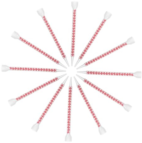 HAMPPLIES 12pcs Plastic Caulking Nozzle Applicator with Long Spiral Static Mixer for Sealant and Tile Gap Filling, Lightweight and Easy to Clean Tool for Kitchens and Home Projects