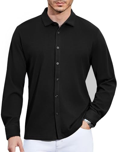 Casey Kevin Chemise Homme Manches Longues Casual Regular Fit Chemises Hiver Chemise Décontractée Boutonnée