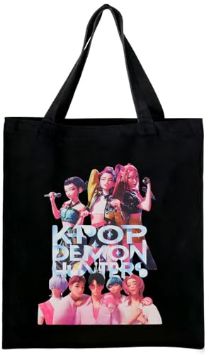 KEVRDRT Bolsa de Tela Dem0n Hun-ters, Tote Bag Tela con Estampado de Hunt-rix, 35x40 cm, Reutilizable Bolsas Tela, Regalo Original Mujer y para Fans del Anime (2)