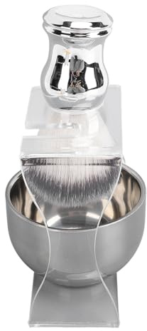 LUCKDANO Kit de Brochas de Afeitar para Hombre con Estético y Cerdas Sintéticas Finas | Cómoda Experiencia de Afeitado y Cuenco de Espuma Portátil | Ideal para Barberos Viajes