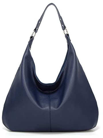 Ashioup Hobo - Bolso de hombro para mujer, de piel sintética suave, con cremallera, Púrpura, azul, Talla única
